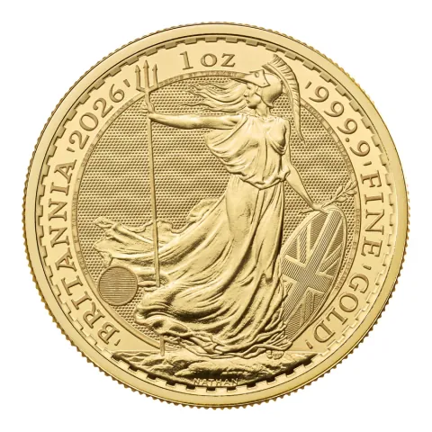 1oz Gold Britannia 2026, design side