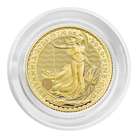 ¼oz Gold Britannia 2026, design side