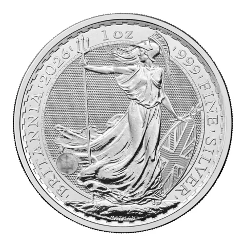 1oz Silver Britannia 2026, design side