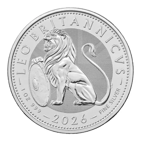 British Lion 2026 1oz Silver Coin, design side