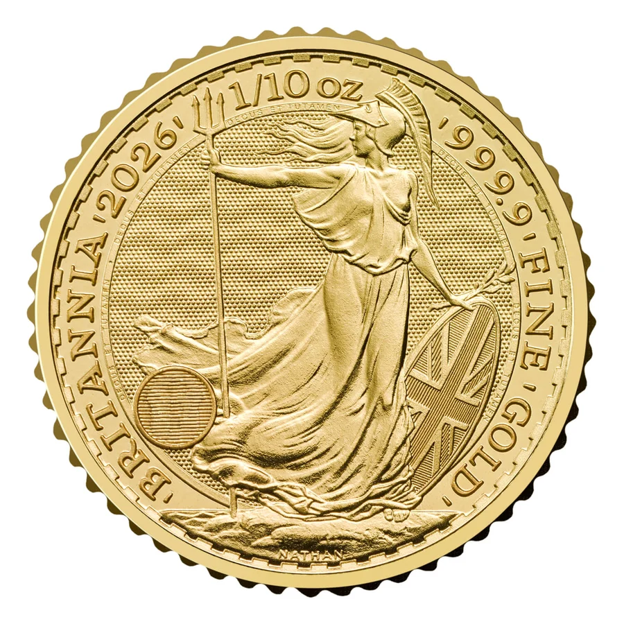 1/10oz Gold Britannia 2026, design side
